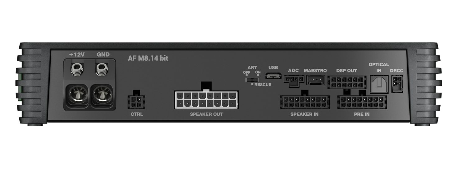 Audison AF M8.14 bit Procesador DSP Amplificado 8 Canales 90W RMS 14 Canales Procesados